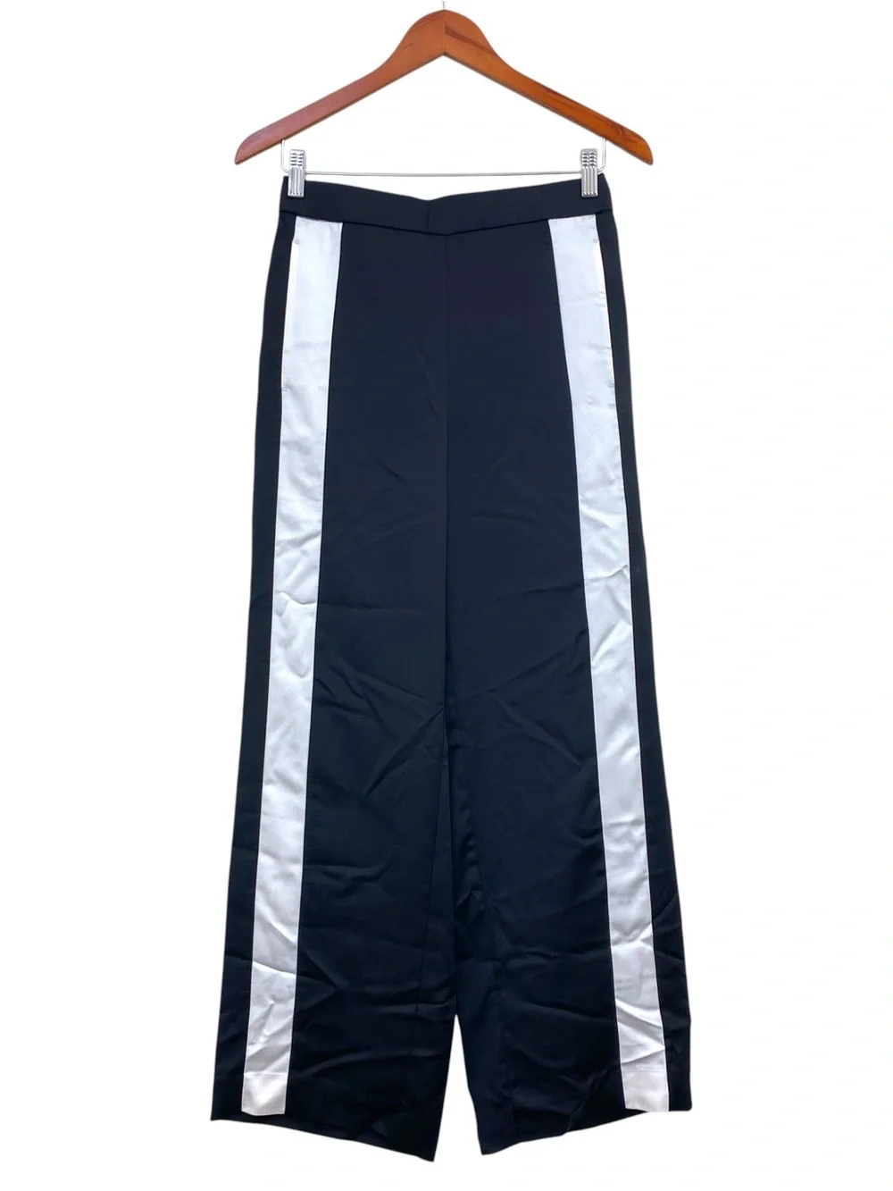 J Crew Stratus Pant in Black Satin Elastic Waist Women's Sz 4 - Picture 3 of 9